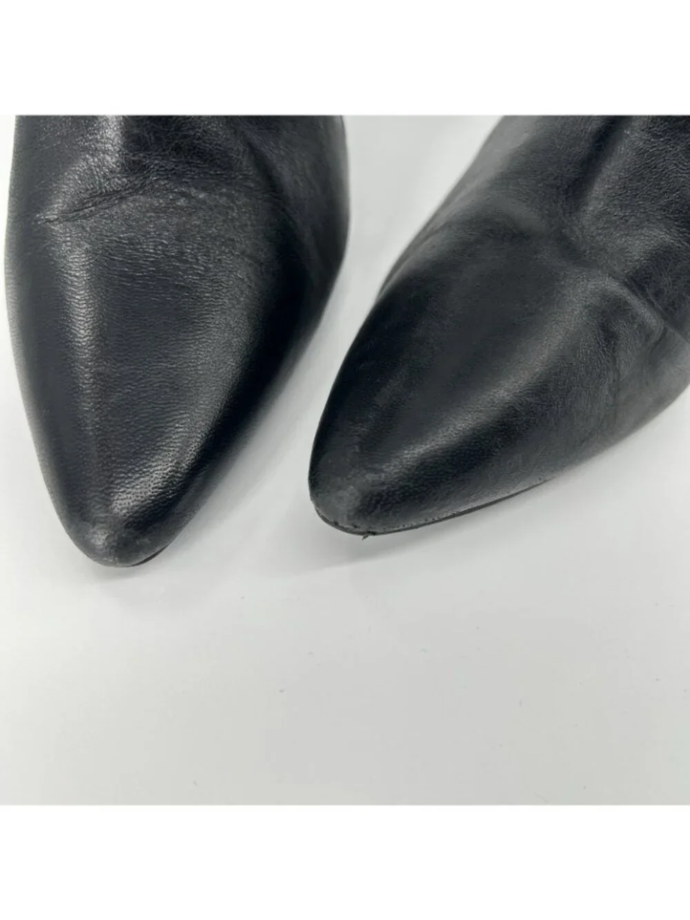 Ralph Lauren Jennison Boots 7.5B Leather Pointed Toe Stiletto Knee High Buckle